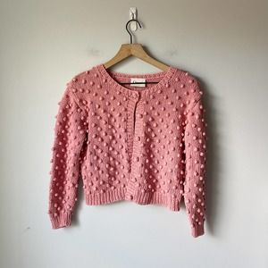 Ganni Pink Textured Cardigan